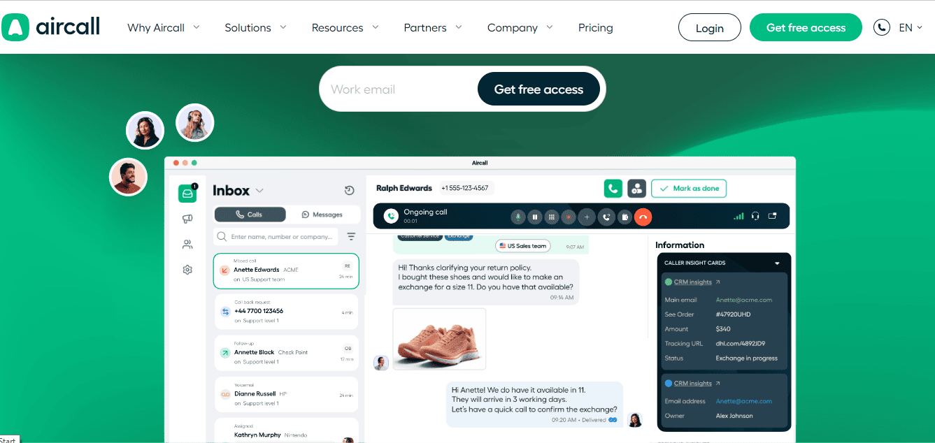 Aircall contact centre